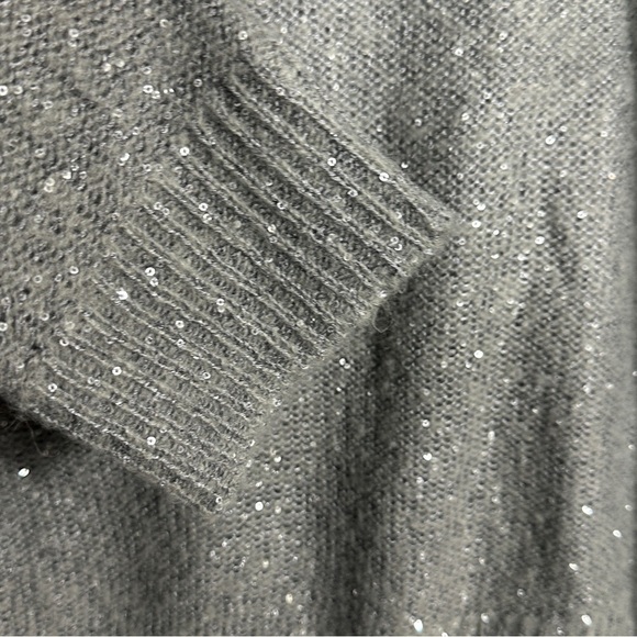 Ann Taylor size XL gray sparkly open weave sweater, lightweight, date night - Picture 2 of 10